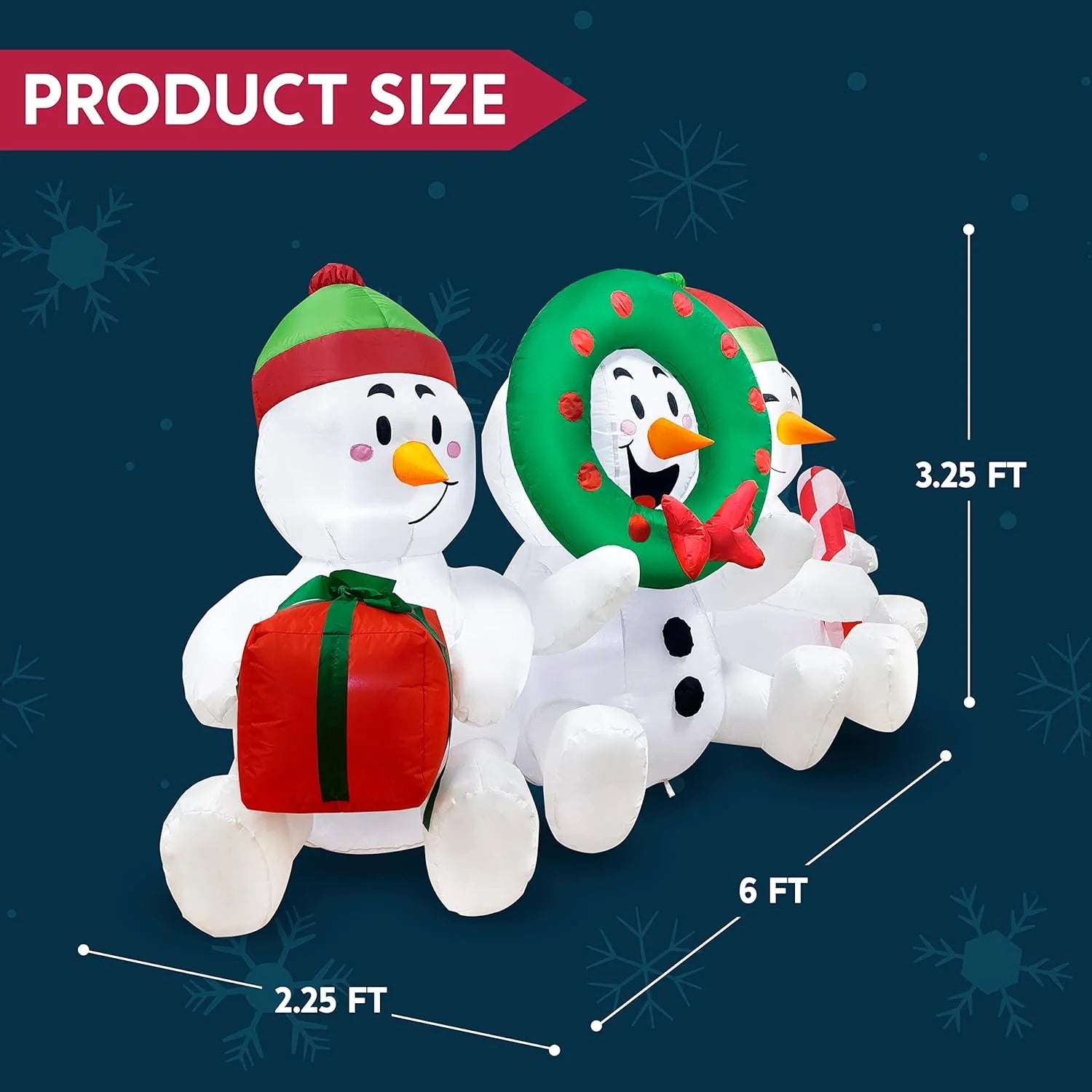 6 FT Christmas Inflatables Snowman Outdoor Decorations,Snowman Christmas Blow Ups Yard Christmas with Built-In Leds for Holiday Party Garden Lawn Decor